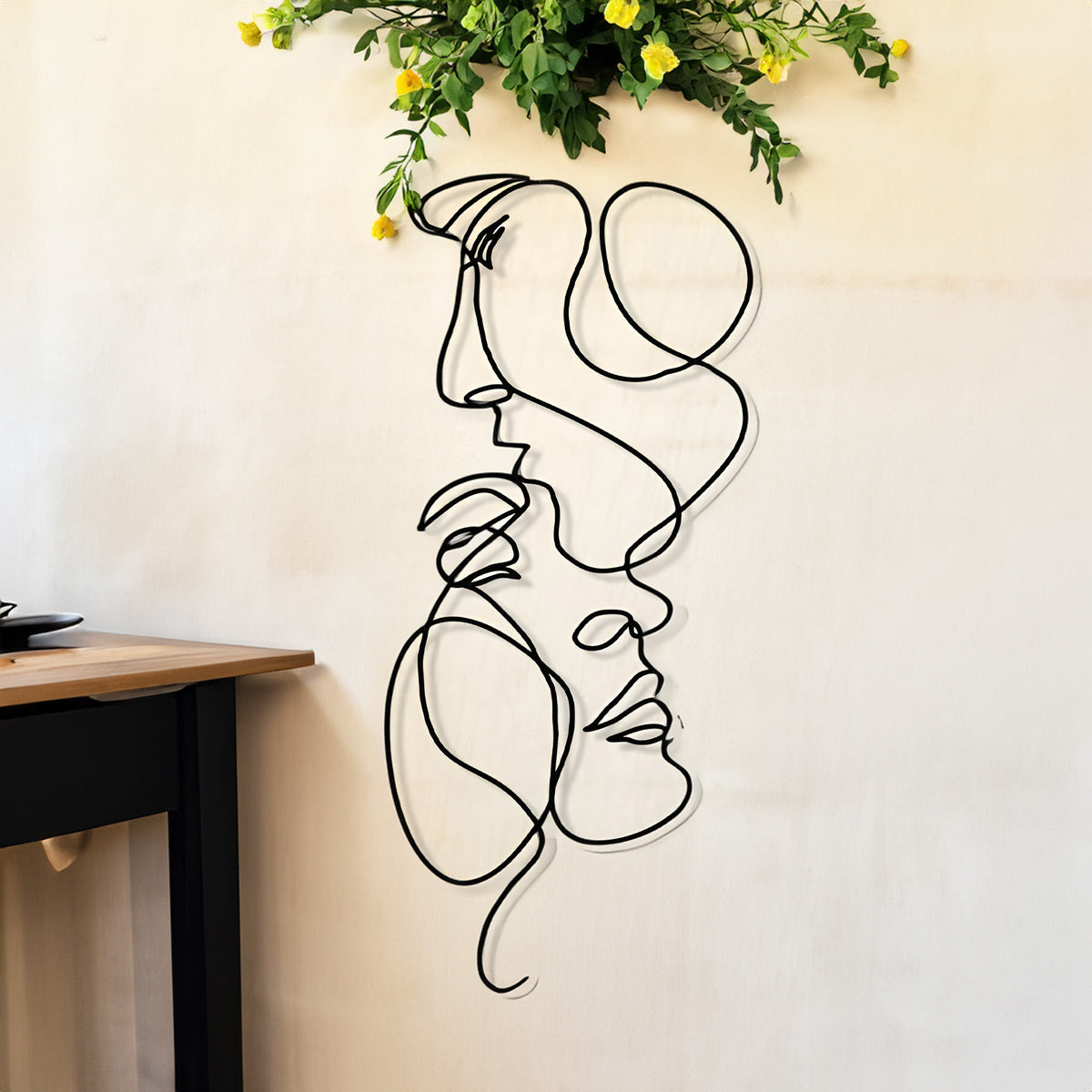 Oak & Coral | 3D Metal Wall Art in Minimalist Design