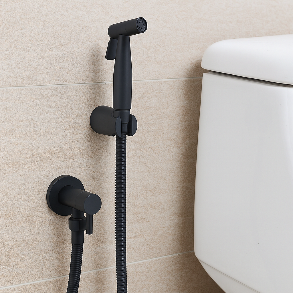 Oak & Coral | Bidet Sprayer in Stainless Steel – Wall Mounted with Adjustable Spray