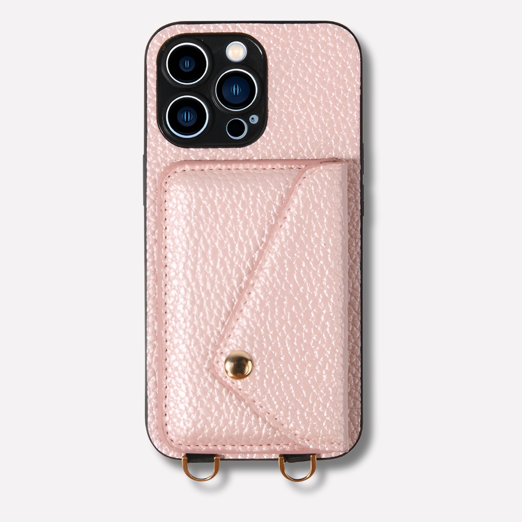 Oak & Coral | Crossbody Phone Case with Card Holder & Lanyard
