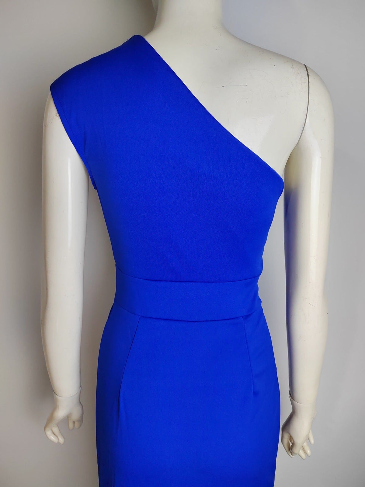 Oak & Coral Elegant Formal Solid Slit Asymmetrical Diagonal Collar Evening Dresses