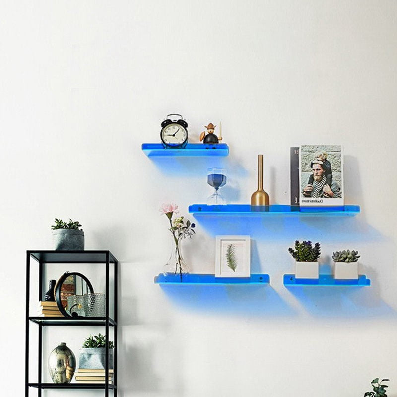 Oak & Coral | Floating Wall Shelf - Modern Bathroom Storage - Acrylic