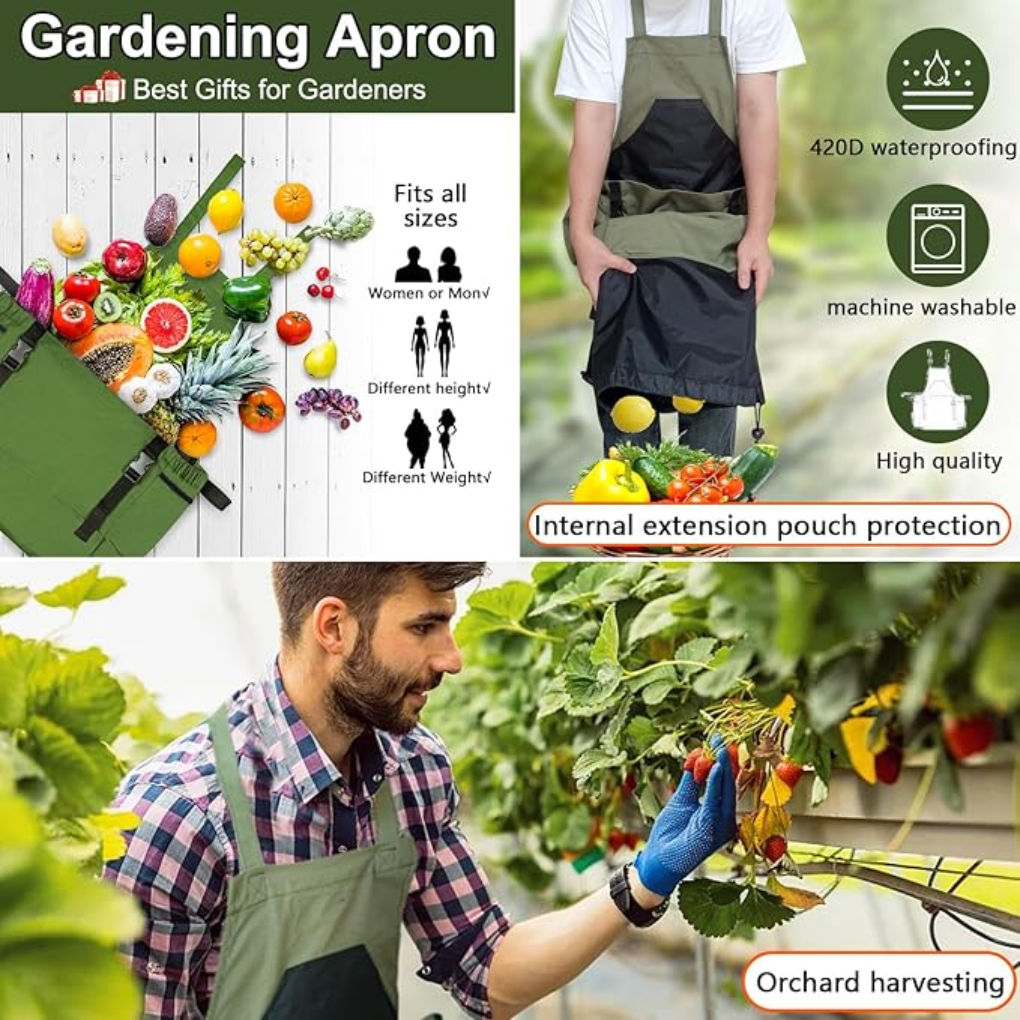 Oak & Coral | Harvest Apron with Large Gathering Pouch
