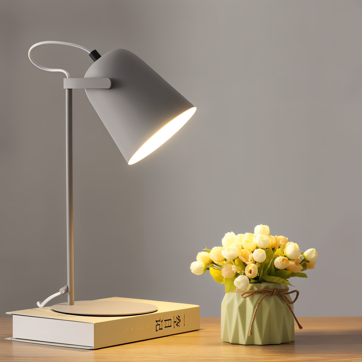 Oak & Coral | Macaron Table Lamp - Nordic Yellow Desk Lamp - Adjustable Lamp