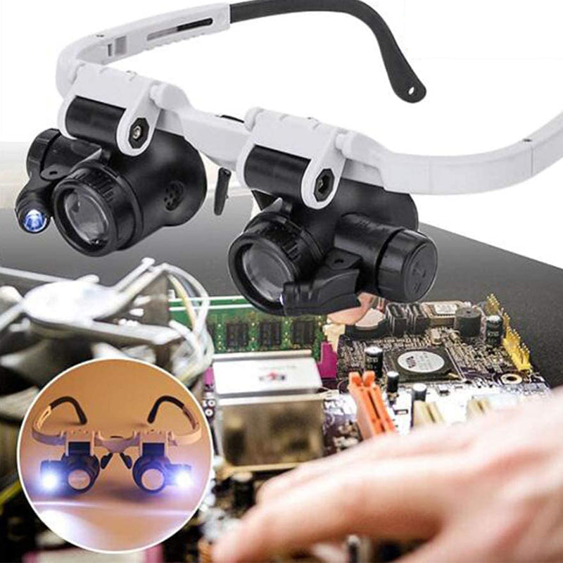 Oak & Coral | Magnifying glasses with LED lamps for double eyes