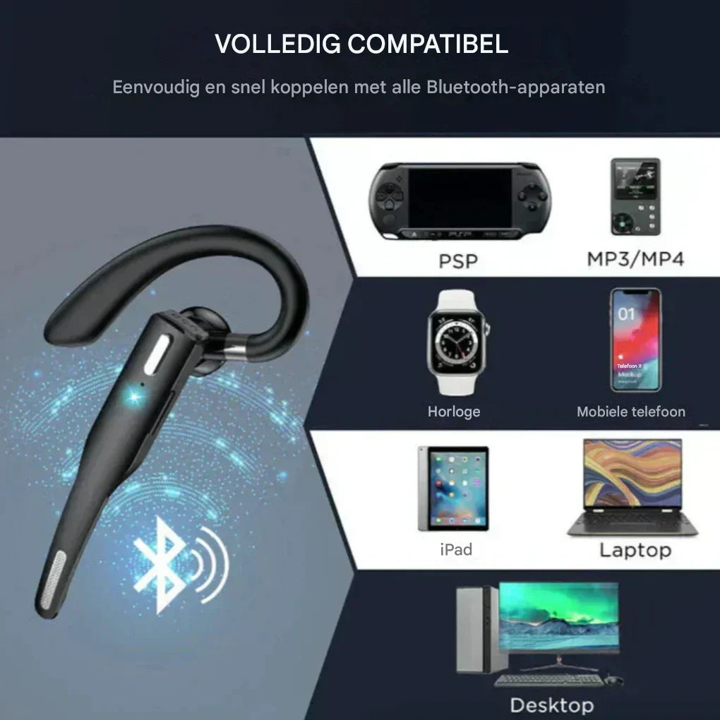 Oak & Coral | Men's Bluetooth 5.1 Ear Hook Headset with Dual Mic