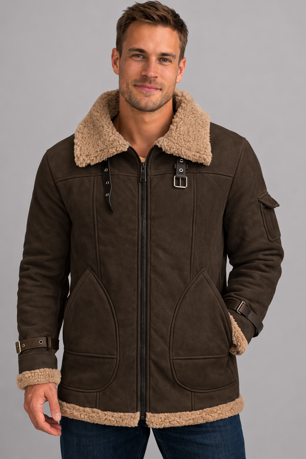 Oak & Coral Men's Camel Stylish Flying Jacket