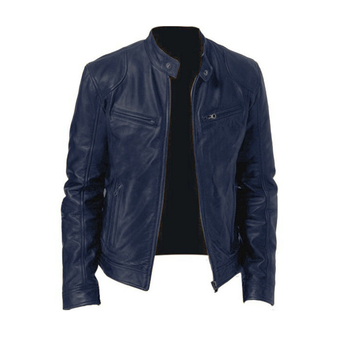 Oak & Coral | Men's Leather Racer Jacket