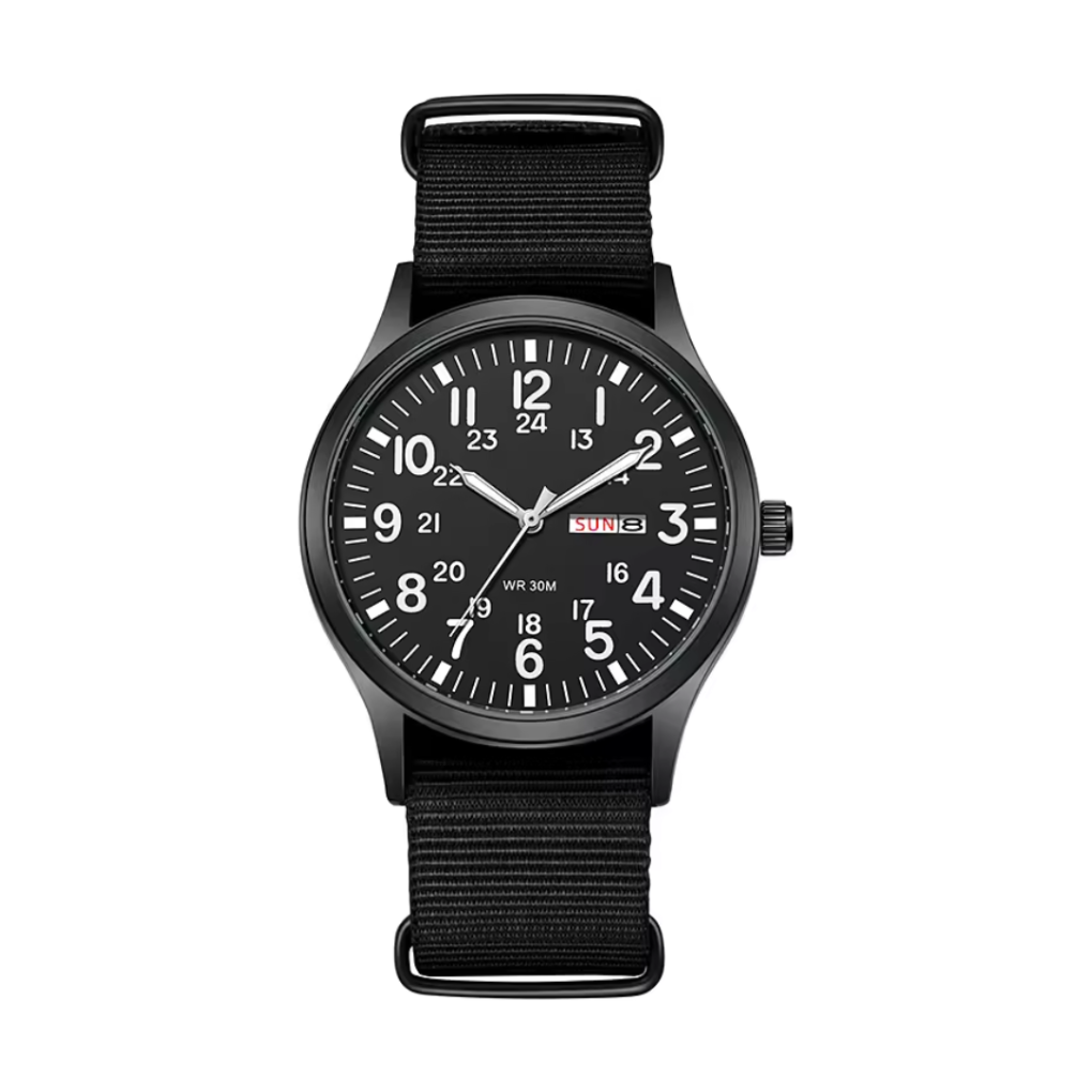 Oak & Coral | Men's Military Field Watch with Luminous Dial