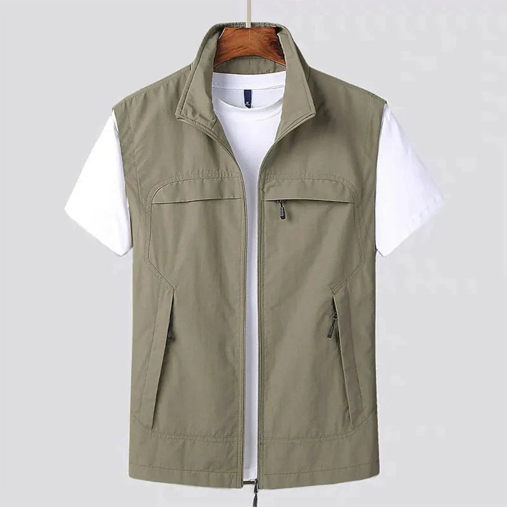 Oak & Coral | Men's Outdoor Zip Vest with Multiple Pockets