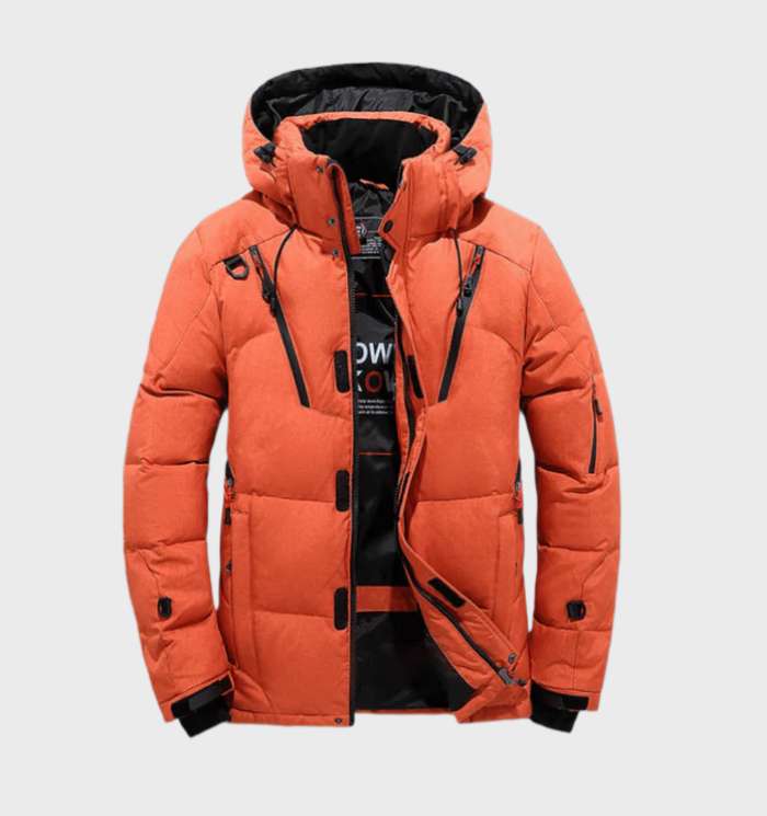 Oak & Coral | Men's Padded Parka Winter Jacket with Hood