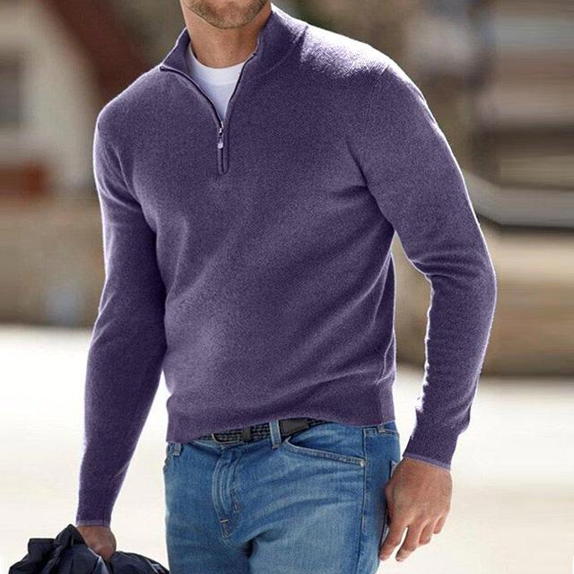 Oak & Coral | Men's Pullover Sweater with Zipper Neck