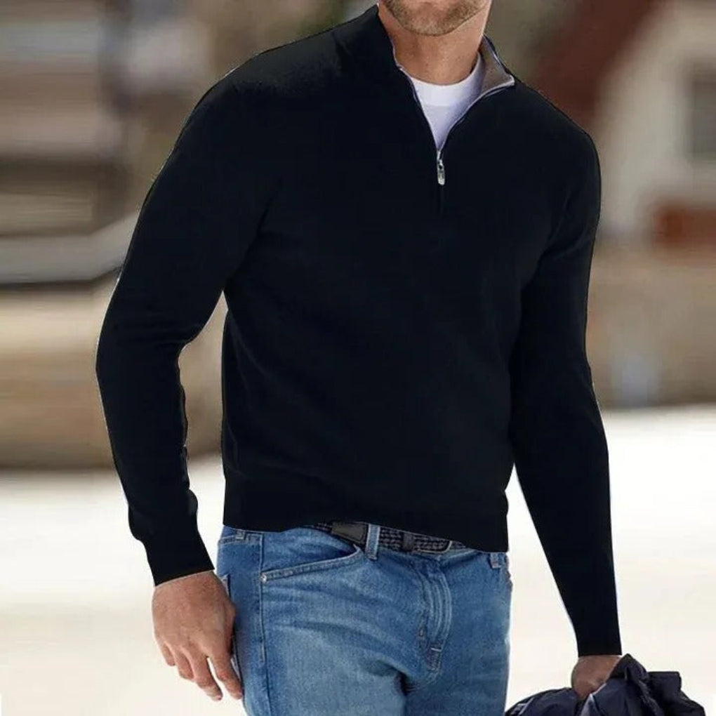 Oak & Coral | Men's Quarter-Zip Knit Sweater