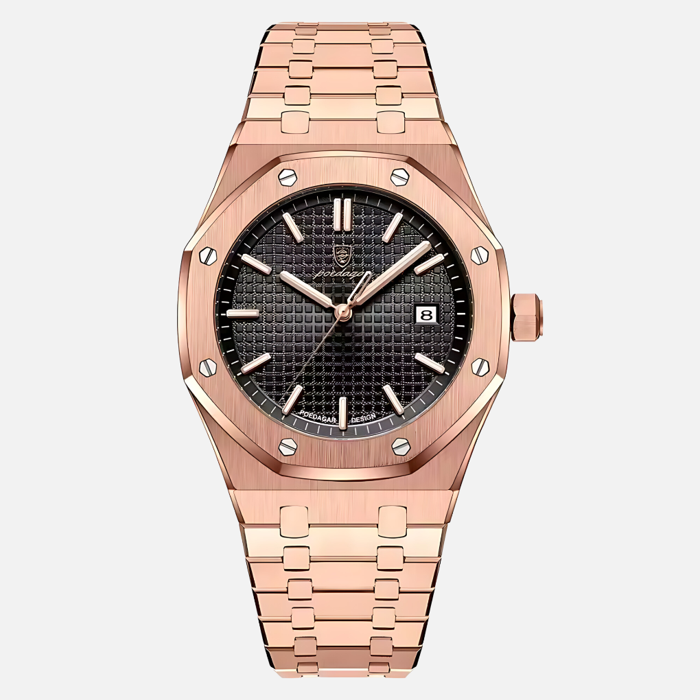 Oak & Coral | Men's Quartz Watch with Roman Numeral Dial