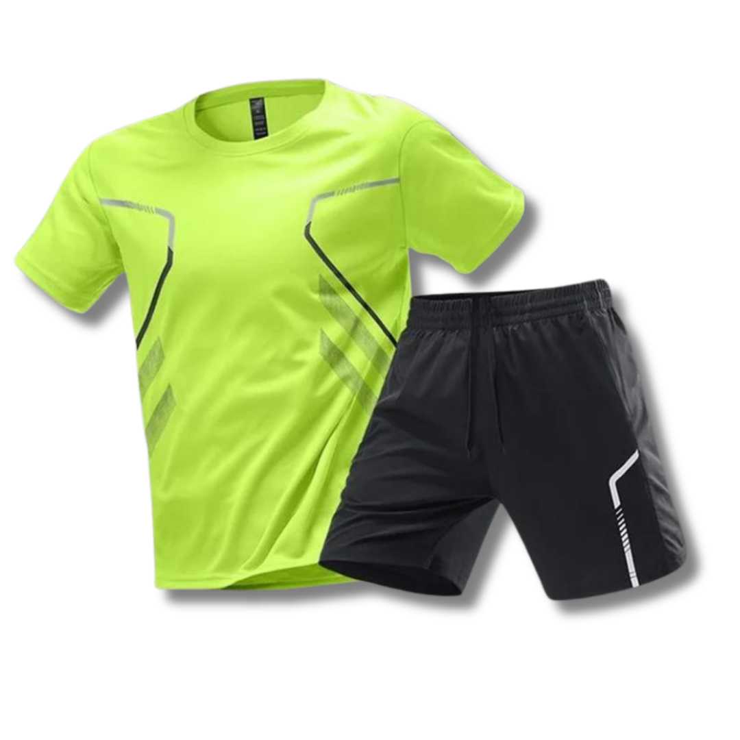 Oak & Coral | Men's Sport Set - T-Shirt & Shorts with Graphic Print