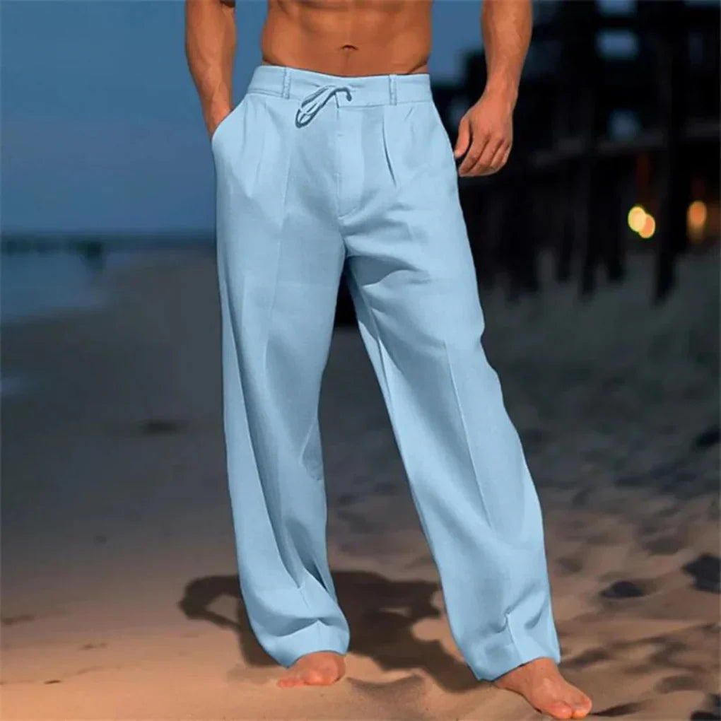Oak & Coral | Men's Wide Leg Dress Pants with Drawstring Waist