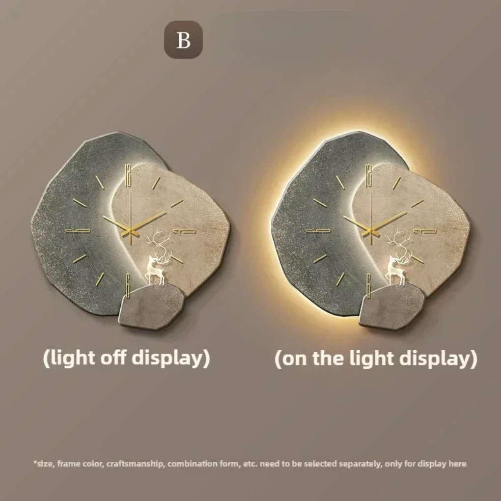 Oak & Coral | Modern Wall Clock with Integrated Light