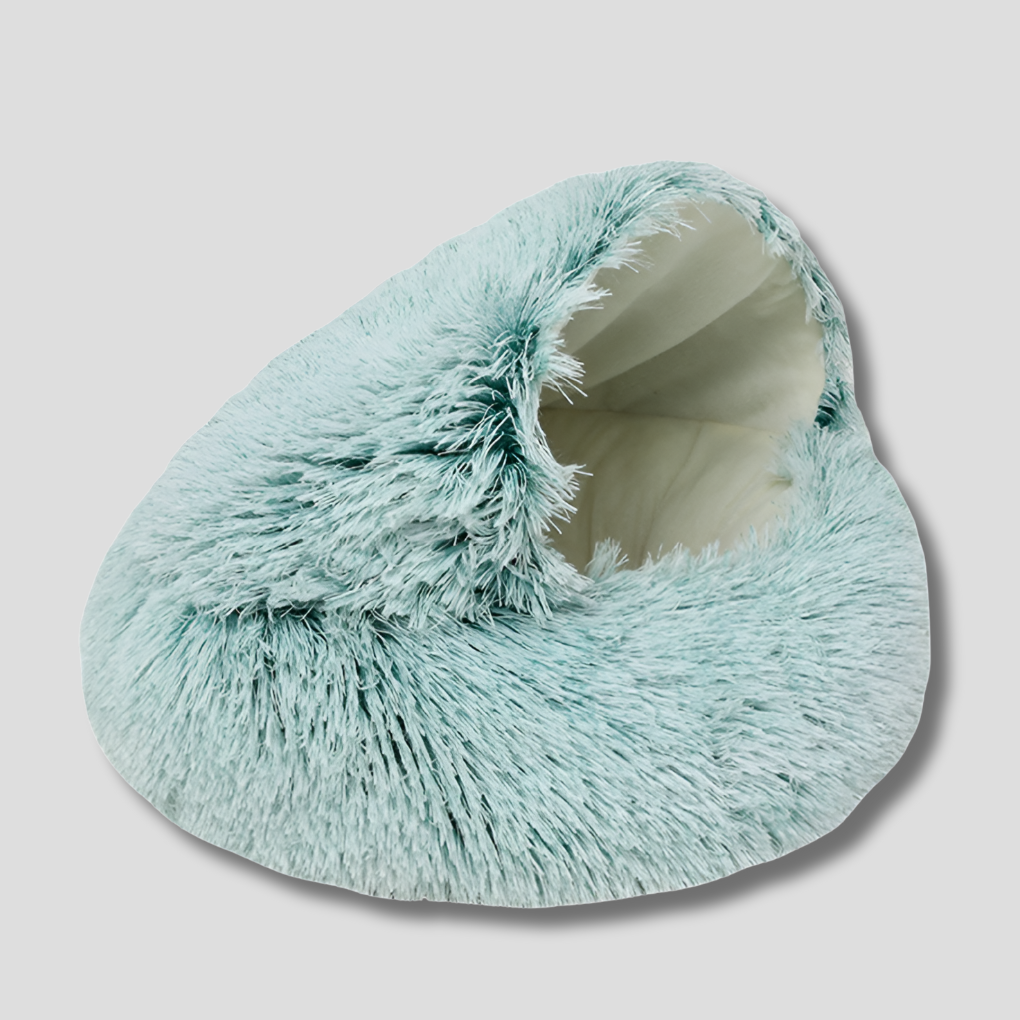 Oak & Coral | Plush Calming Pet Bed | Round Cozy Cat & Dog Bed