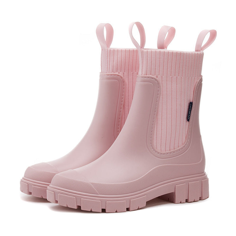 Oak & Coral | Rubber Boots - Waterproof with Anti-Slip Sole, Perfect for Rainy Weather