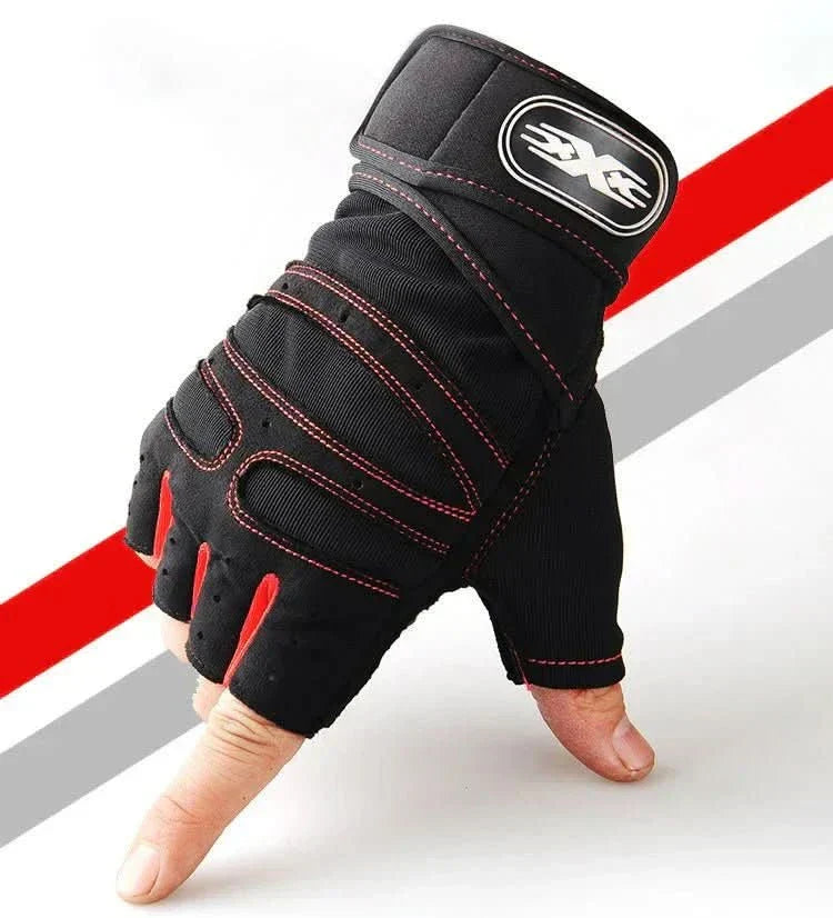 Oak & Coral | Shock-resistant training gloves with wrist support | For weight training, fitness & cycling