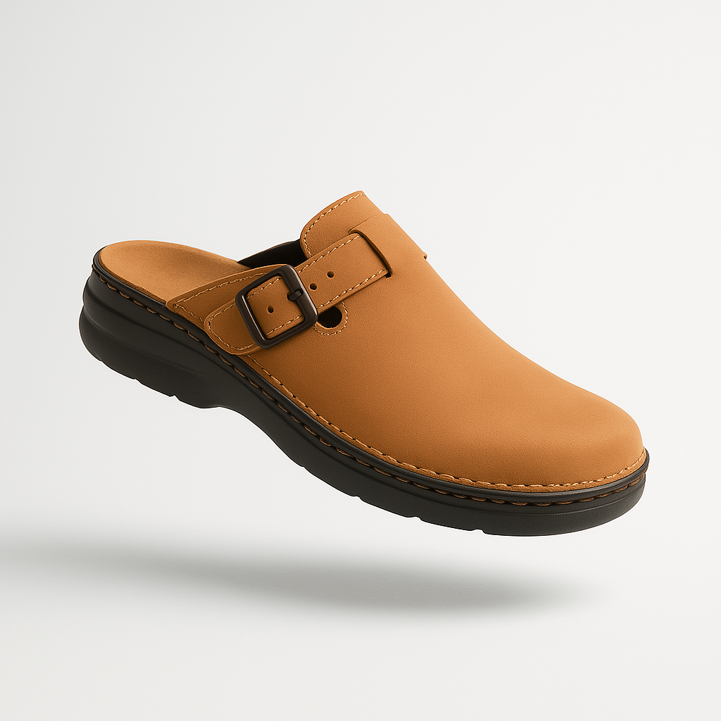 Oak & Coral | Unisex Slip-On Clogs with Buckle Strap