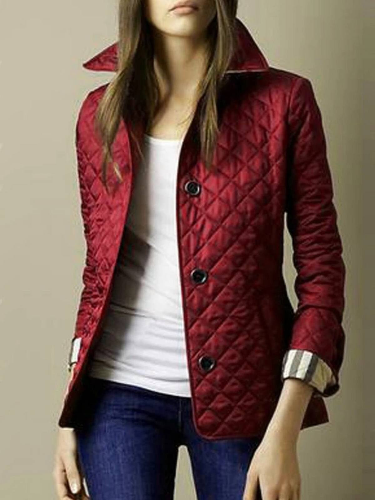 Oak & Coral | Women's Quilted Jacket with Snap Button Front