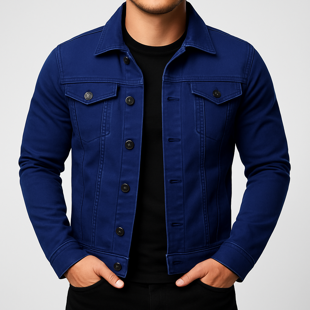 Men's Casual Solid Denim Jacket