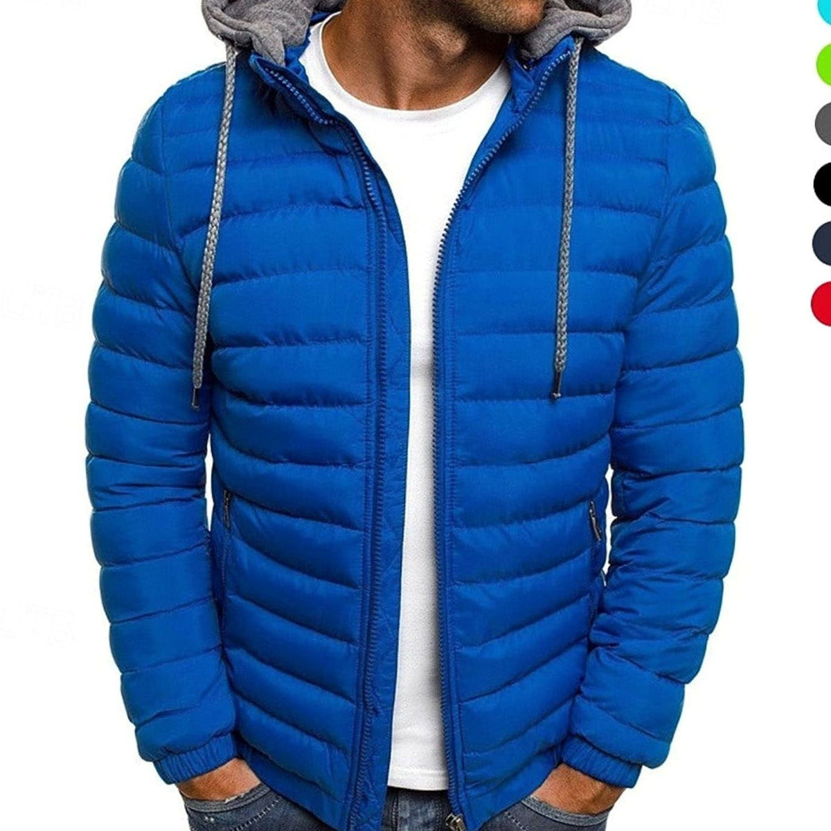 Men's Lightweight Full-Zip Quilted Hooded Puffer Jacket