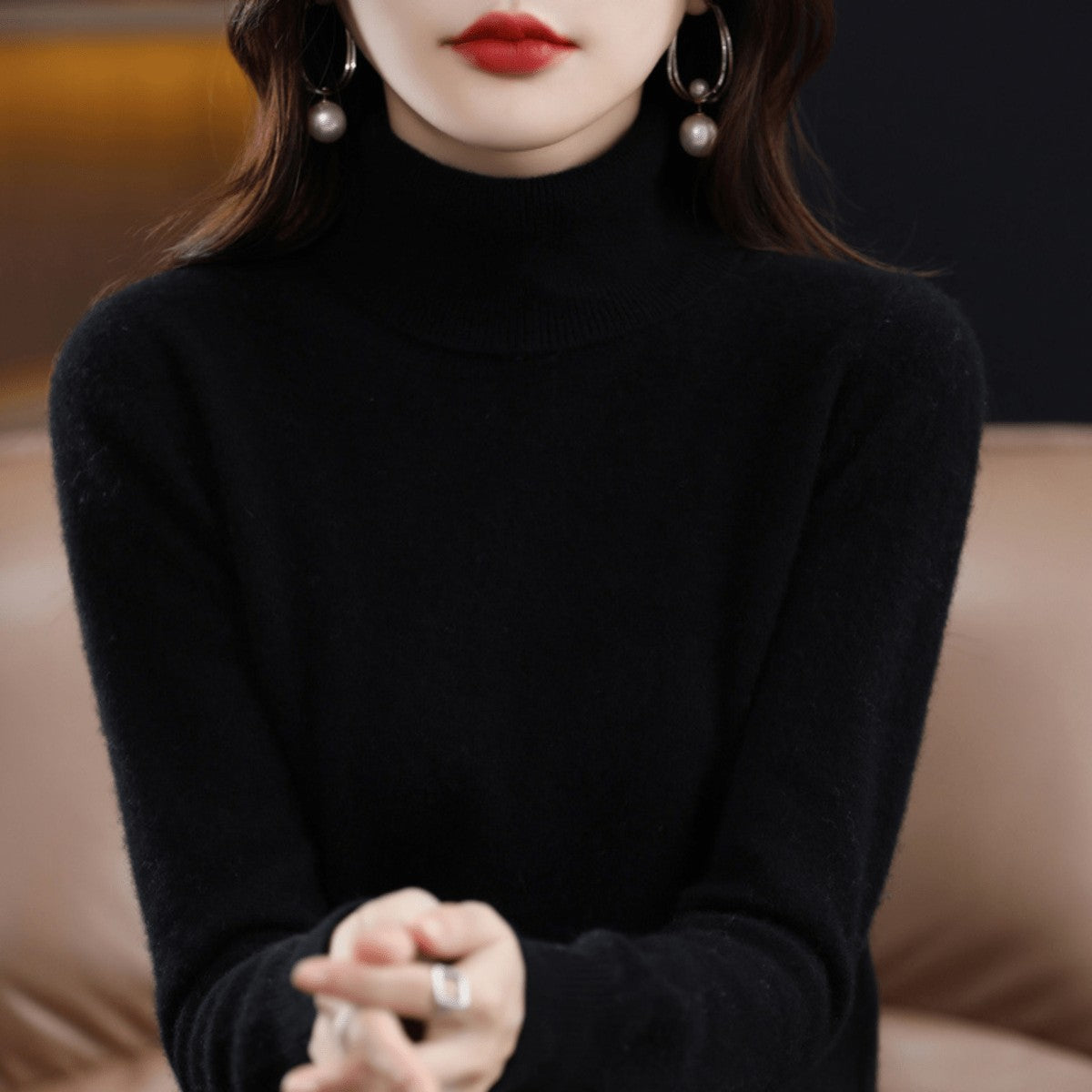 Women's Classic Roll Neck Wool Jumper