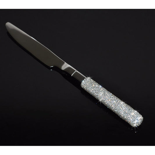 18/10 Stainless Steel Flatware Set with Rhinestone-Encrusted Handles
