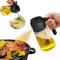 Dual Function Oil Dispenser - 470mL Glass Bottle