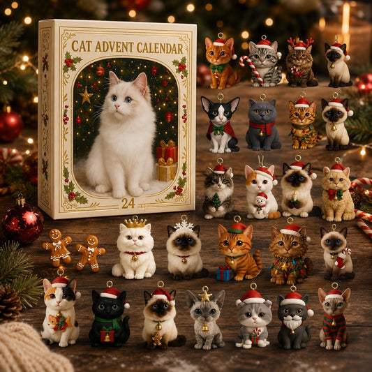 2026 Cat Advent Calendar - 24 Festive Cat Designs, Christmas Countdown