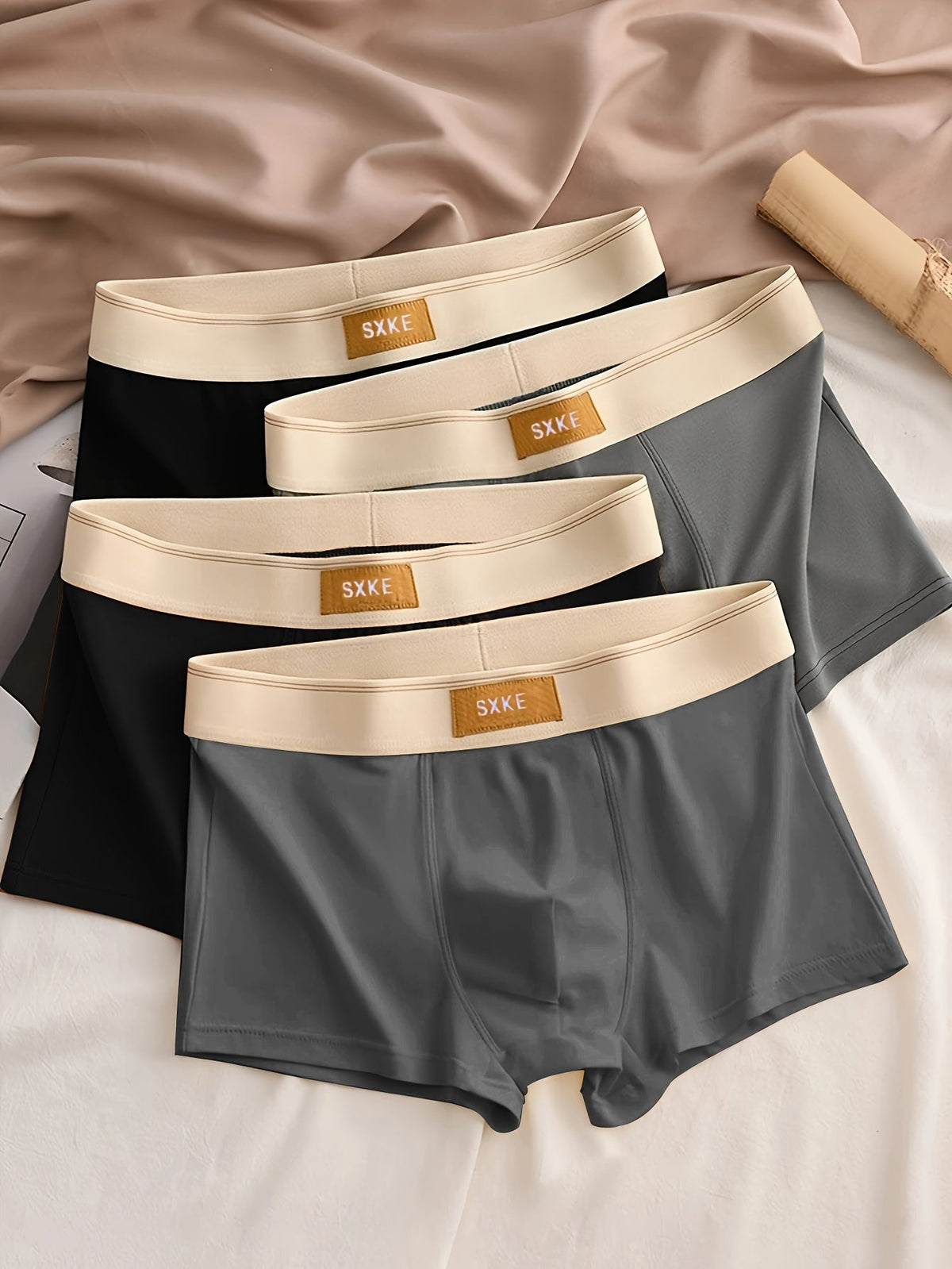 4-Pack Men's Solid Stretch Boxer Briefs