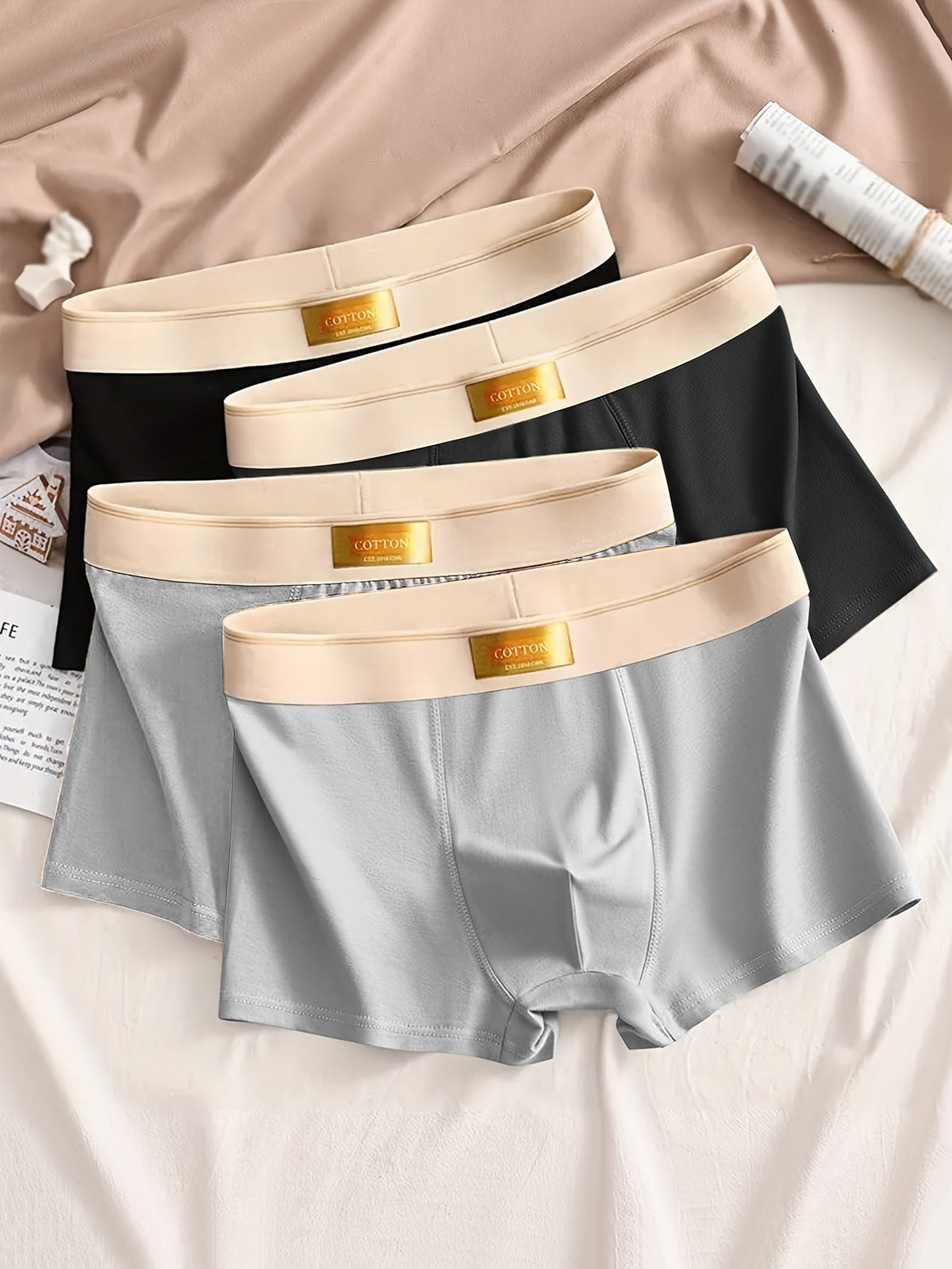 4-Pack Men's Solid Stretch Boxer Briefs