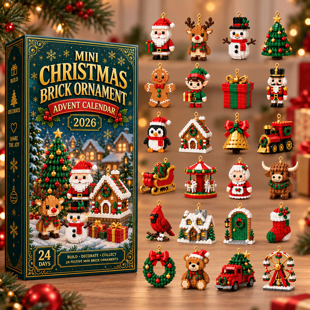 Advent Calendar with 24 Buildable Mini Figures