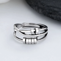 Fidget Spinner Ring for Stress Relief - Silver 925