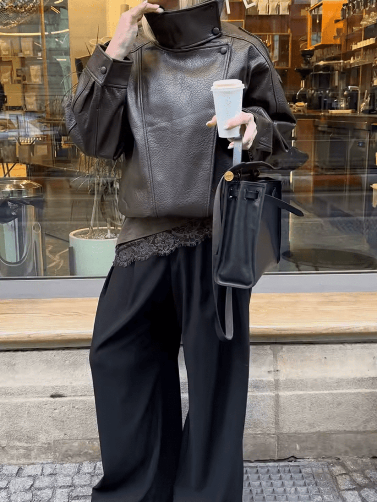 Asymmetrical Vegan Leather Jacket