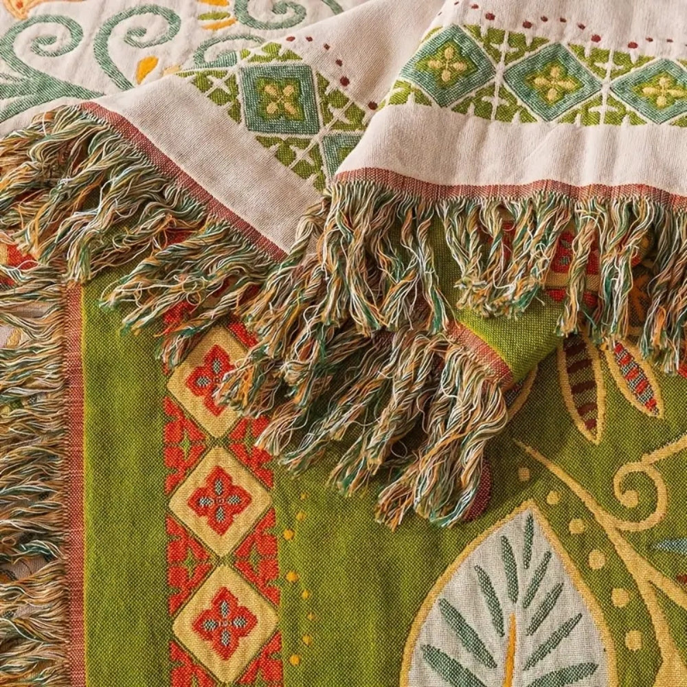 Autumn Leaf Boho Reversible Blanket