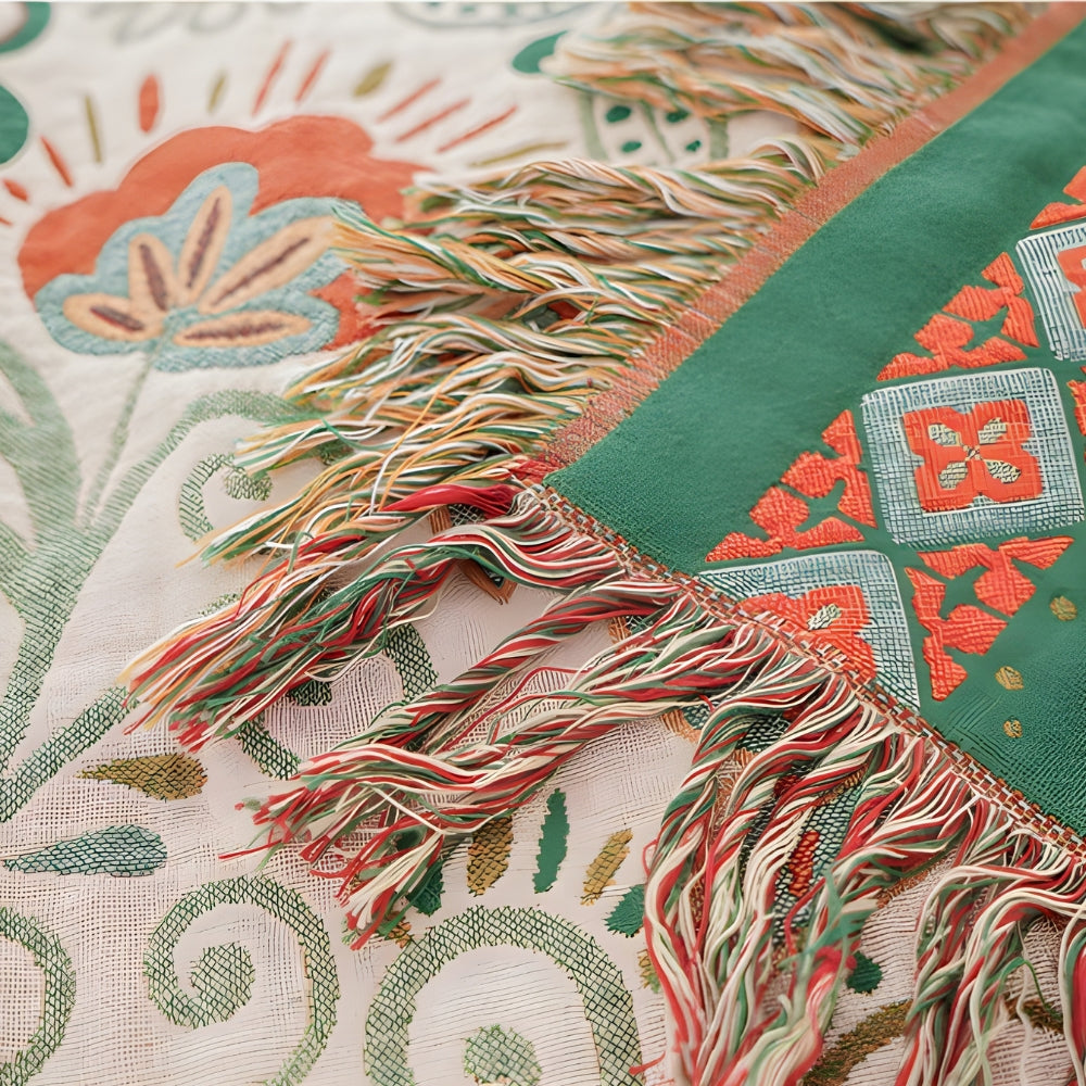Autumn Leaf Boho Reversible Blanket