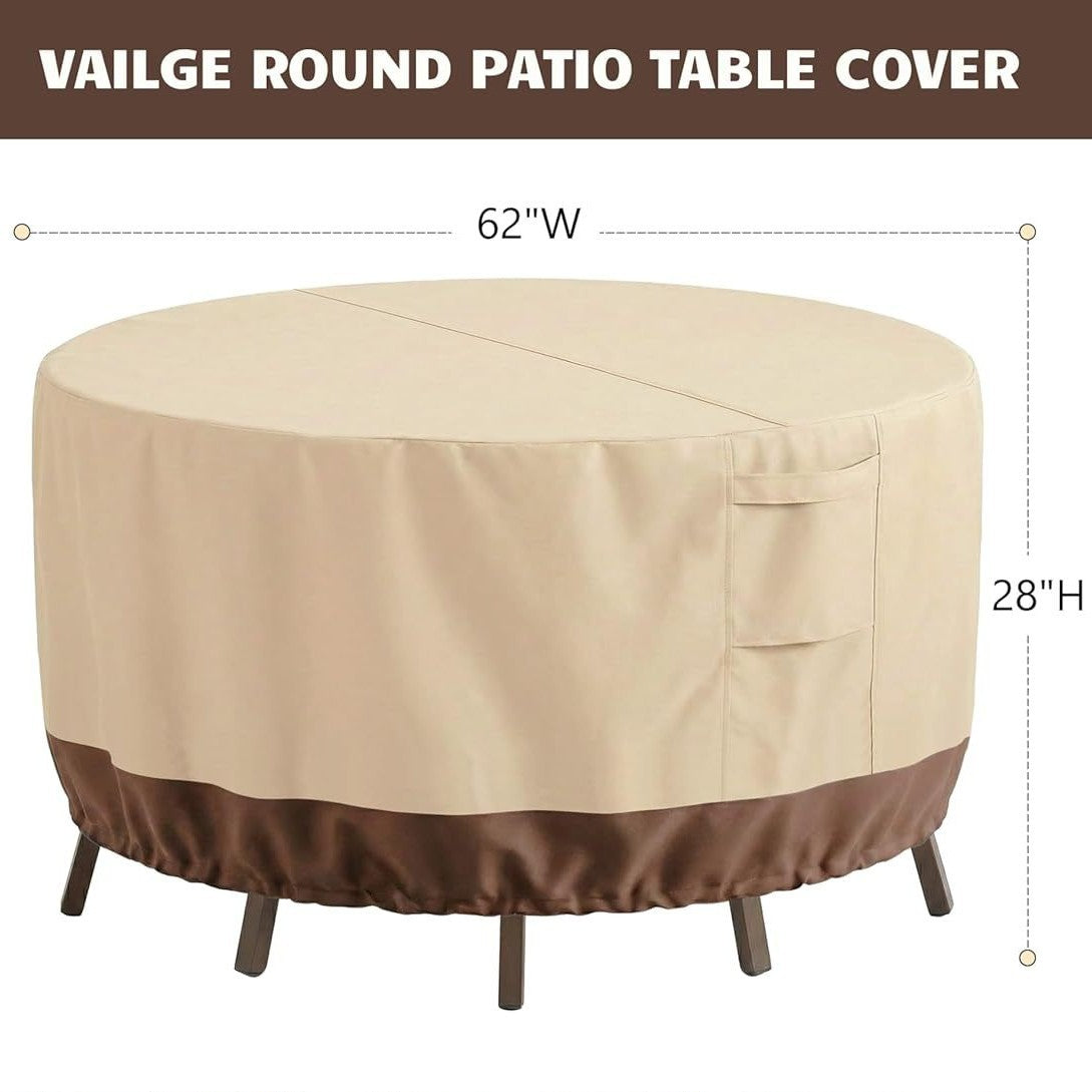 Breathable Protective Cover for Round Garden Tables