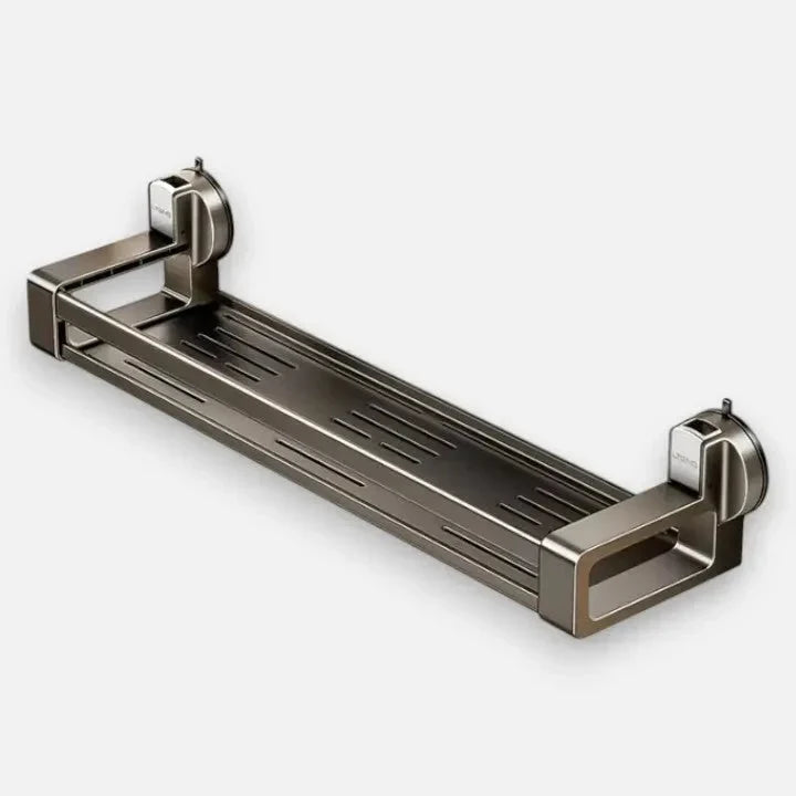 Carbon Steel Suction Cup Bathroom Shelf – No-Drill