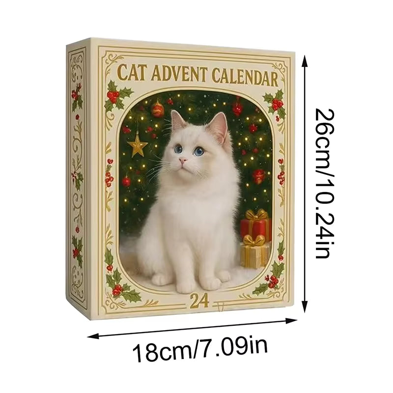 Cat-Themed Acrylic 24-Day Advent Calendar (24 Decorations)