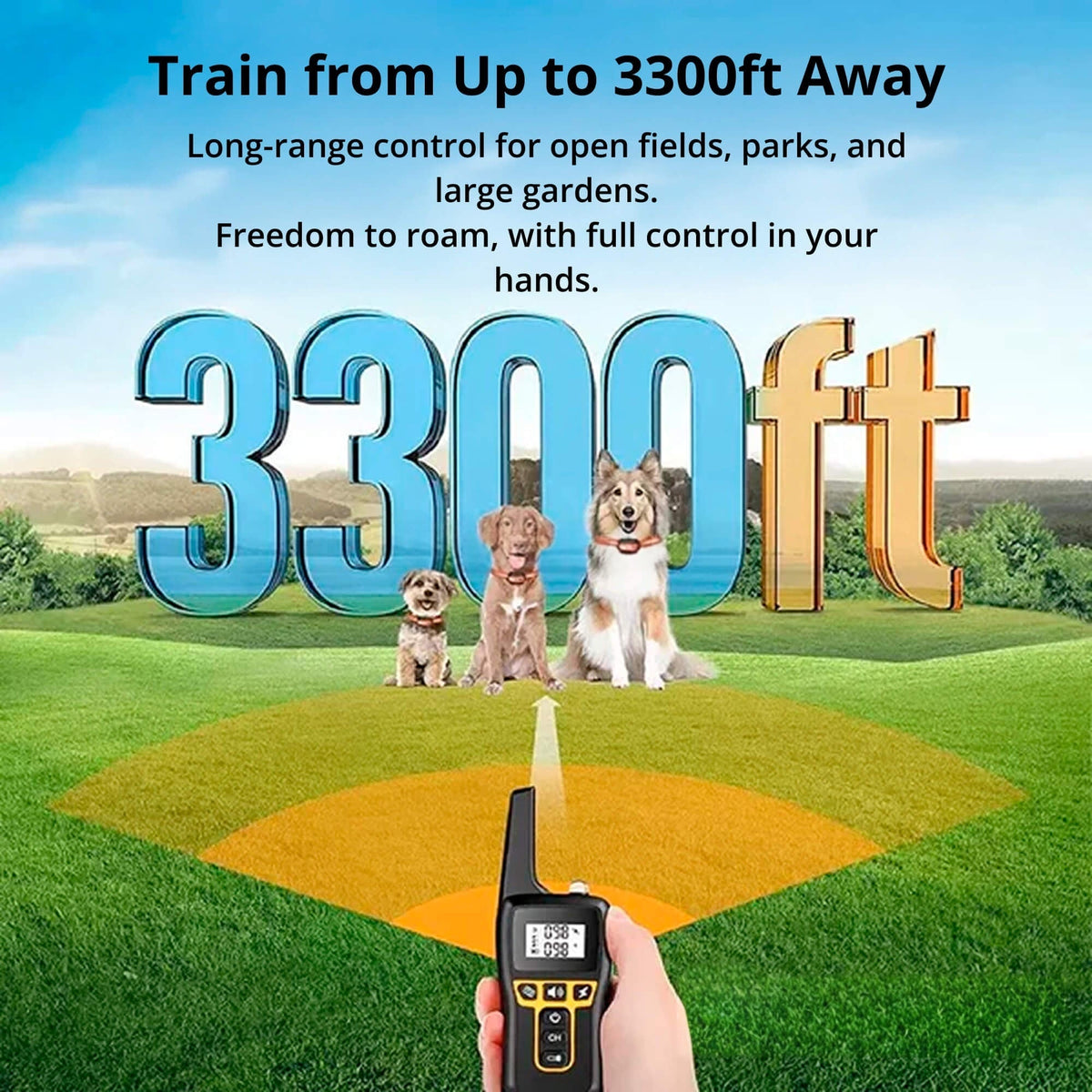 Oak & Coral | 1000m Waterproof Dog Training Collar | Rechargeable, Remote Control & Adjustable for Small, Medium, and Large Dogs