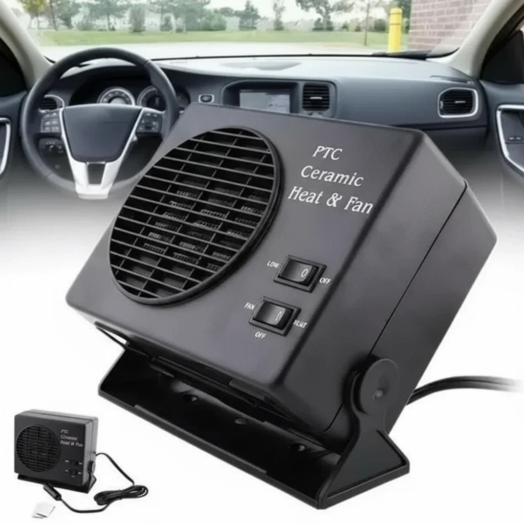 Oak & Coral | 12V Ceramic Car Heater Fan | 150W-300W | Portable Defroster w/ Automatic Thermostat