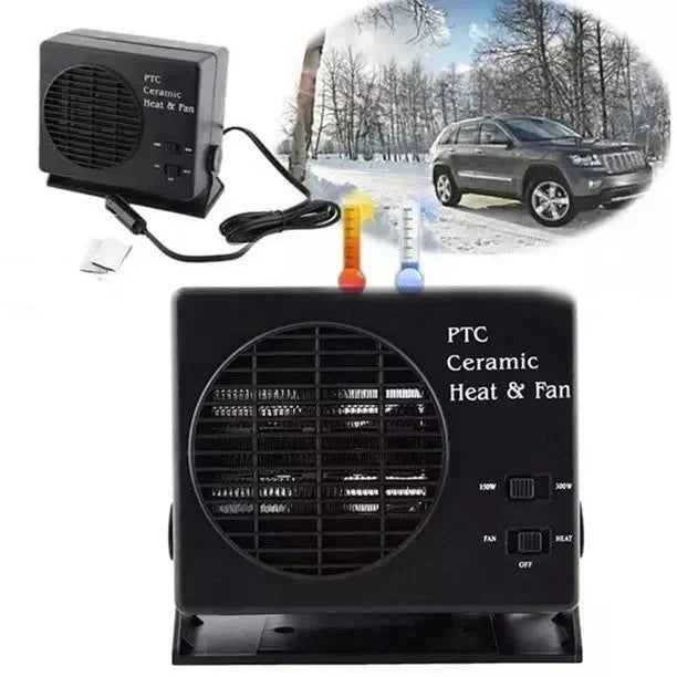 Oak & Coral | 12V Ceramic Car Heater Fan | 150W-300W | Portable Defroster w/ Automatic Thermostat