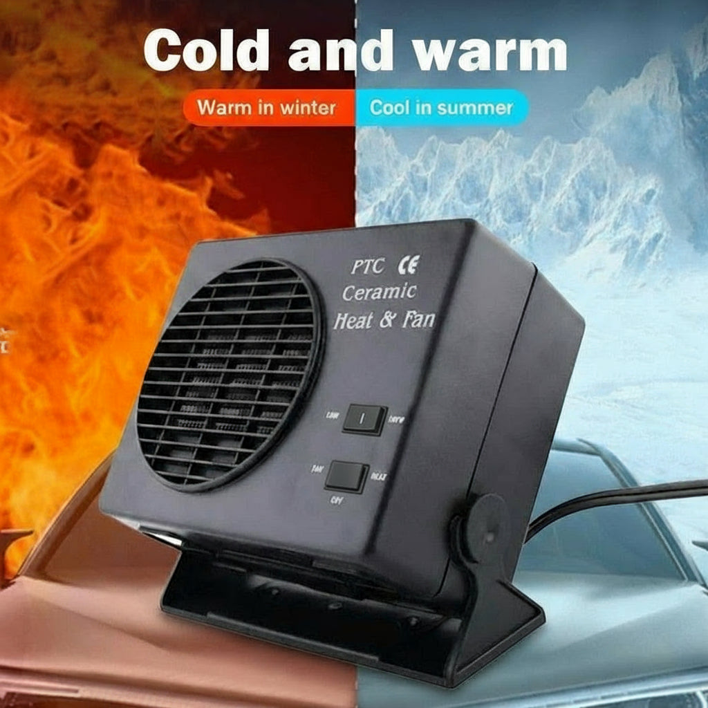Oak & Coral | 12V Ceramic Car Heater Fan | 150W-300W | Portable Defroster w/ Automatic Thermostat