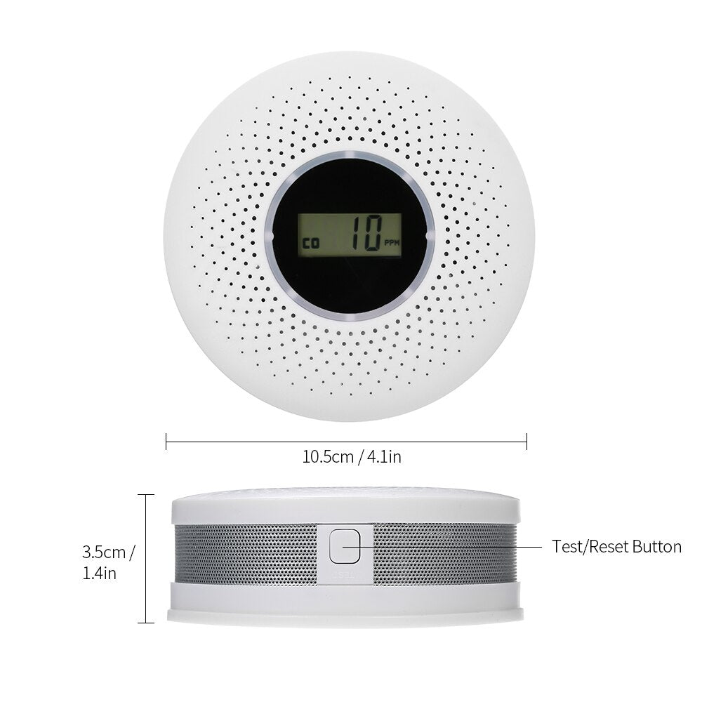 Oak & Coral | 2-in-1 Carbon Monoxide & Smoke Detector with Display