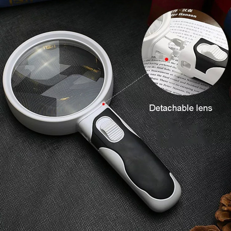 Oak & Coral | 20X optical magnifying glass with LED light