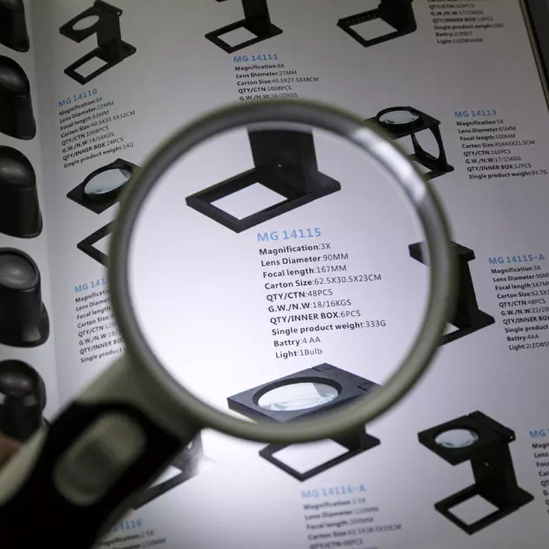 Oak & Coral | 20X optical magnifying glass with LED light