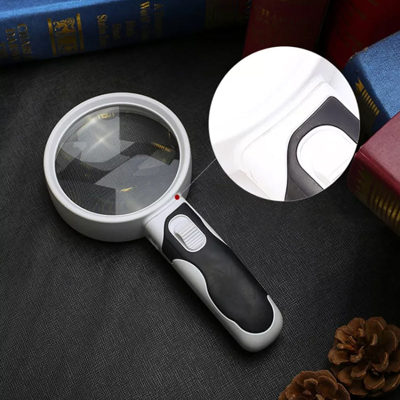 Oak & Coral | 20X optical magnifying glass with LED light