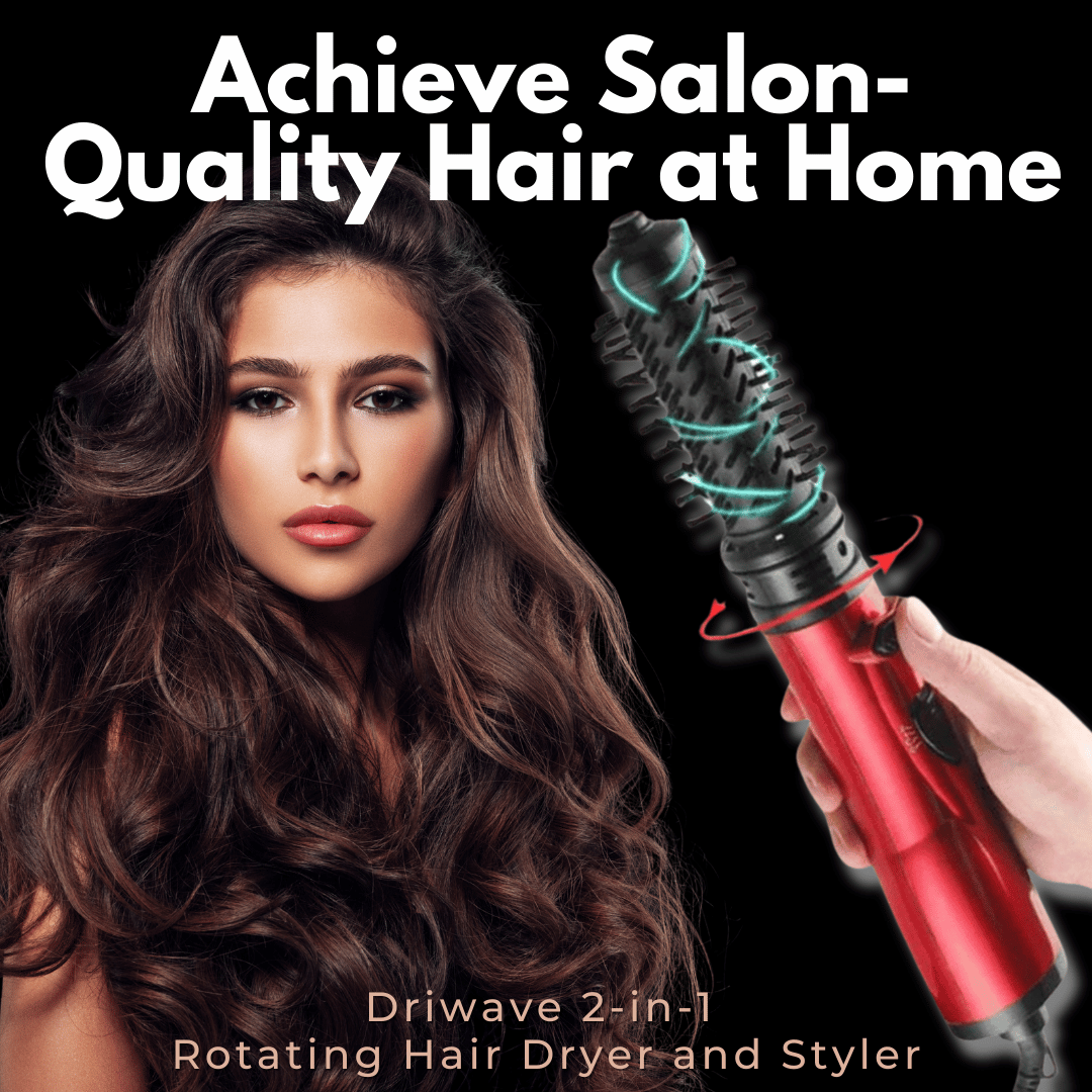 Oak & Coral | 3-in-1 Rotating Hair Dryer and Styler with Adjustable Temperature for Effortless Curls and Waves